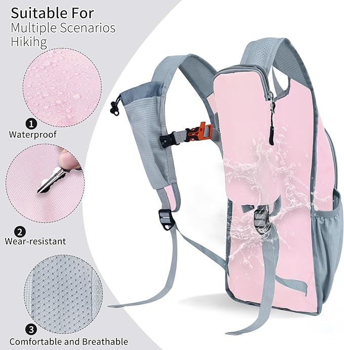 Small Hiking Backpack Packable Lightweight for Women Men | 10L/15L, Hiking Daypack, Foldable, Water Resistan, Ultralight, with Phone Pocket, Travel, Outdoor, Walking