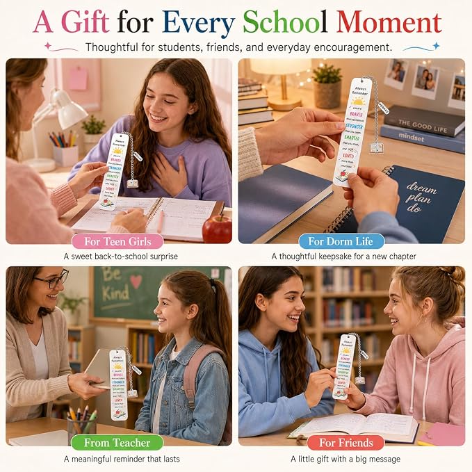Back to School Supplies for Teen Girls Boys, Bookmarks for Kids, 5th 6th Grade Back to Middle School Gifts for Students First Day of Schools Book Marks for Reading Kids Dorm Room Essentials