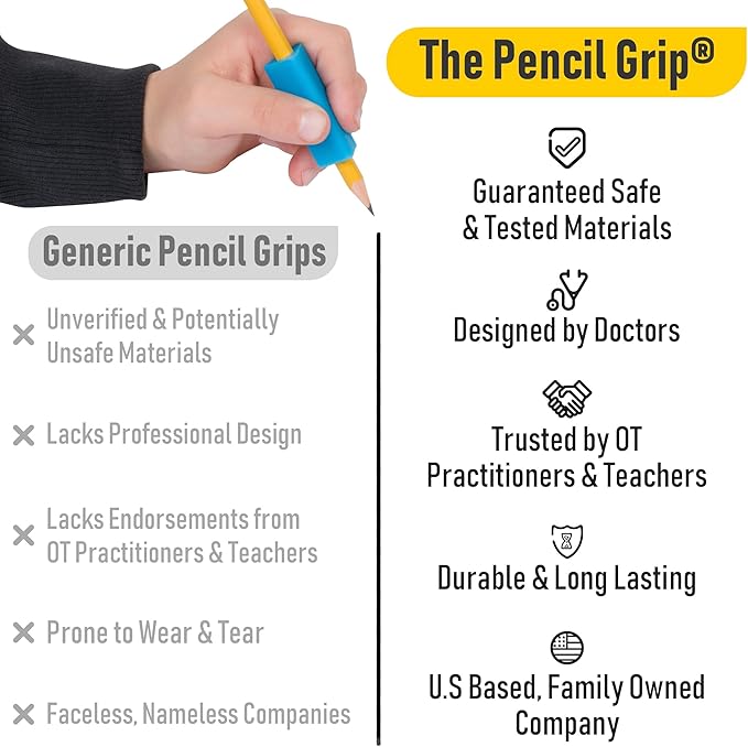 Pencil Grip The Classics Triangle Grip Ergonomic Writing Aid, For Right or Left Handed Users, Assorted Colors, Pack of 200 (TPG-162)