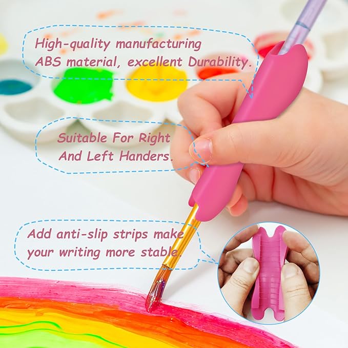 Colors Pencil Grips for Kids and Adults,Pencil Grips for Kids Handwriting,Pencil Holder Finger Posture Correction Training,Anti-Slip Texture Ergonomic Design for Right or Left-Handed Use(6-Pack)