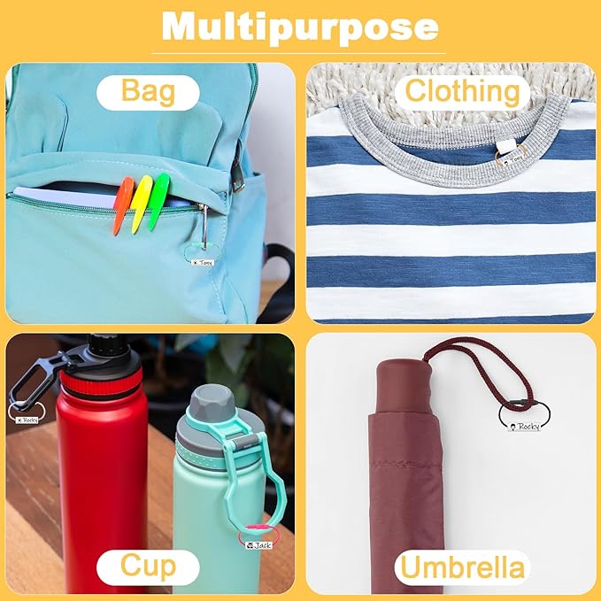 Beautyflier 30 PCS Waterproof Shoe Name Tags, Daycare Labels, Personalized Water Bottles Labels, Custom Labels for School Bags Shoes Clothing Distinguish Children's Items (Style 1)