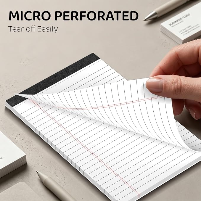 5x8 Lined Notepads 36-Pack - White Ruled Memo Pads with Firm Backing for Daily Lists, School Notes & Office Reminders | Smooth No-Bleed Paper for Students, Teachers & Professionals