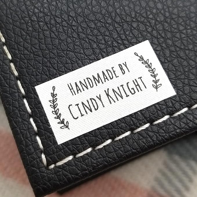 100pcs Pre Cut Custom Iron on Labels Personalized Fabric Label Clothing Tags Custom Logo White Silky Satin Name Label