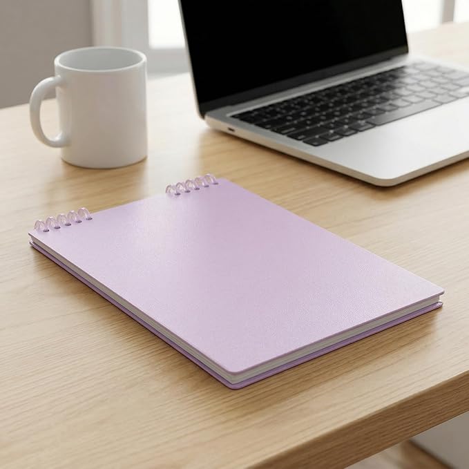 10 PCS B5 Professional Steno Pads, Top Spiral Bound Notebook 120 Pages Thick Paper, 7"x10" College Ruled Left-Handed Design for Office Meetings & Business Notes (Purple)