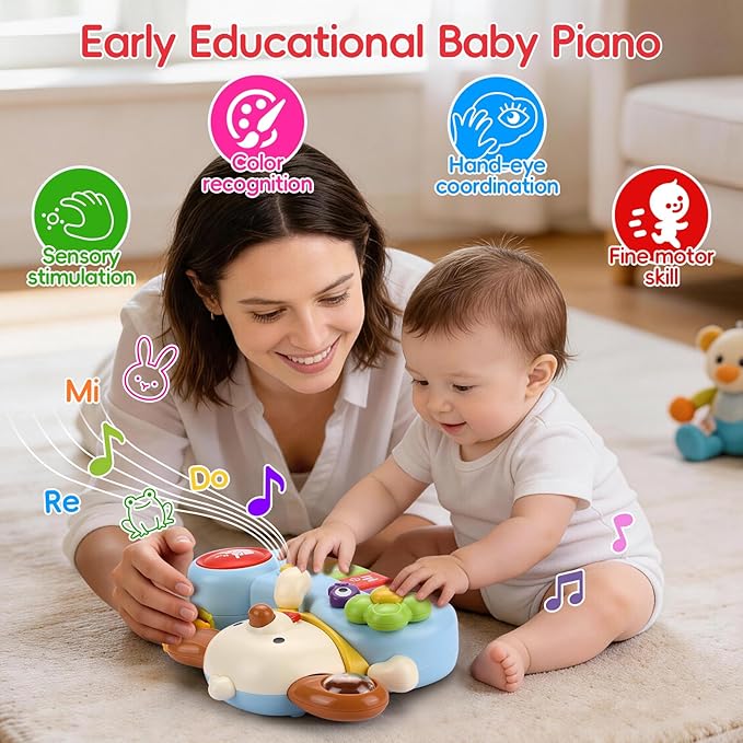 WITALENT Baby Toys, Puppy Baby Musical Piano, Toddler Montessori Toys, Infant 12-18 Months Must Have, Early Learning Educational Keyboard Piano for 1 Year Old Boys Girls Birthday