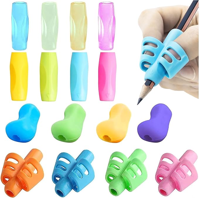 16 PCS Pencil Grips for Handwriting, Silicone Pencil Grippers, Holder Posture Correction for Preschooler Training, Writing Aid Tool for Preschools Students,Toddlers, Adults (16)