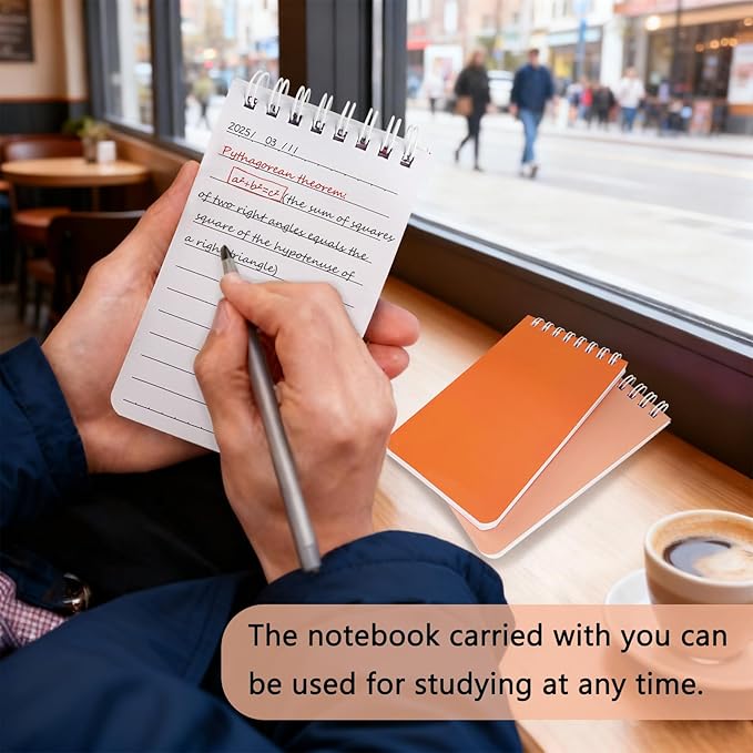 KTOJOY 8 Pack Pocket Notebook, Small Notepad, 3x5 inches, White, Lined Pages, Mini Memo Steno Pads