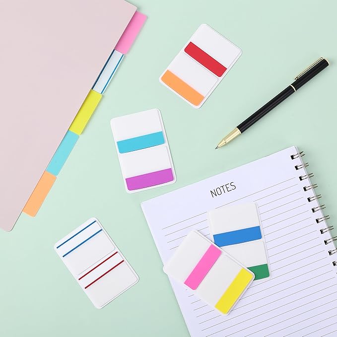 Mr. Pen- Sticky Index Tabs, 500 Pcs, 21 Sets, Vibrant, Writable Colored Pages Markers Labels for Reading Notes, Books, Binders, Notebook, Folders and Classify Files, Water-Resistant