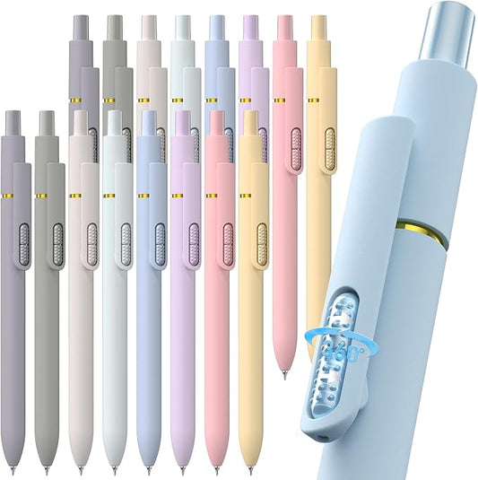 Hiacry 16 Pack Gel Pens, Quick-Dry Long Lasting Black Ink-0.7 MM Fine Point | Smooth Writing Fidget Pens, Stress Relief, No Smear, No Bleed, Journaling,Note Taking, Work, School,Office, Students & Adults