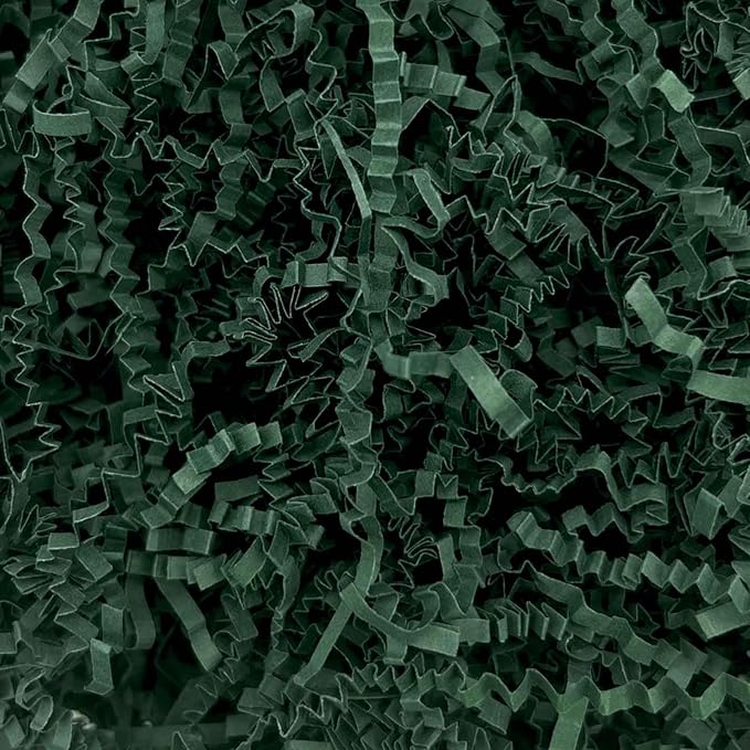 Tisspoms 3LB Crinkle Cut Paper Shred Filler, Dark Green Paper Shreds for Basket Fillers, Birthday, Gift Wrapping, Anniversary, Wedding, Halloween, Thanksgiving, Christmas Gift Decor Party Filler