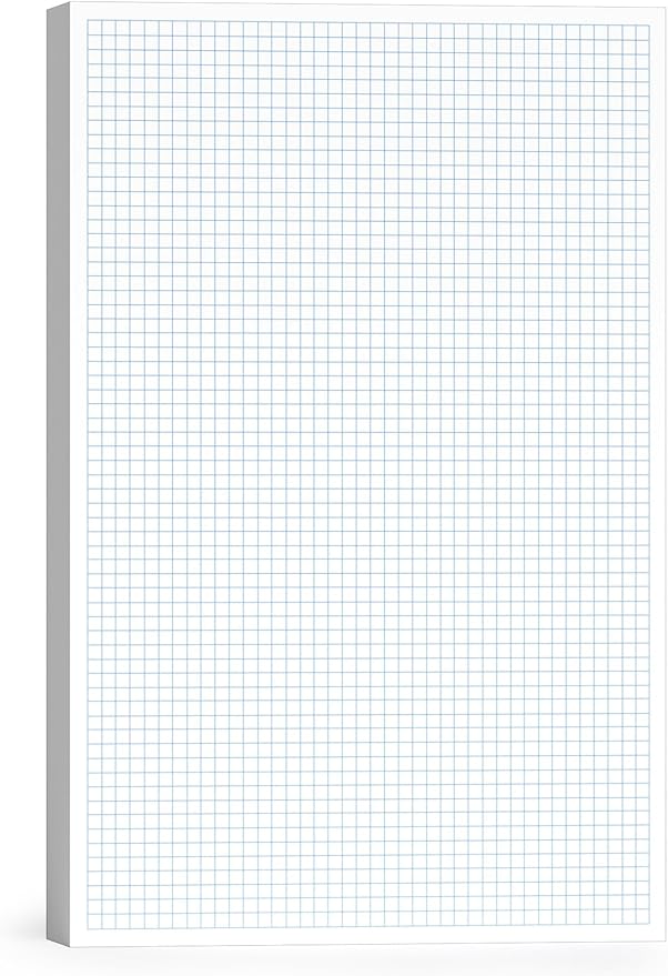 11x17 Large Graph Paper Pad, Top Glue Binding Grid Paper, 50 Sheets 1/4 Inch Graph Papers, 4x4 Quad Ruled Graphing Papers 11x17, Blueprint Quadrille for Drawings, Drafting