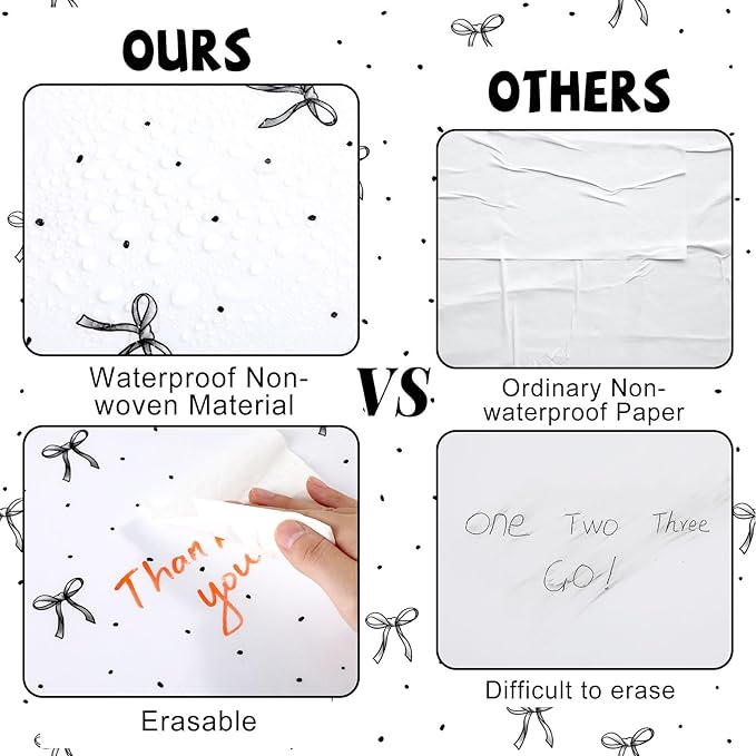 Black Bow Bulletin Board Roll Reusable Waterproof Erasable Black Bow and Book Non-Woven Fabric Bulletin Board Roll Bows Poster for Teacher Classroom Decors Wrap Crafts 15.75" x 20ft