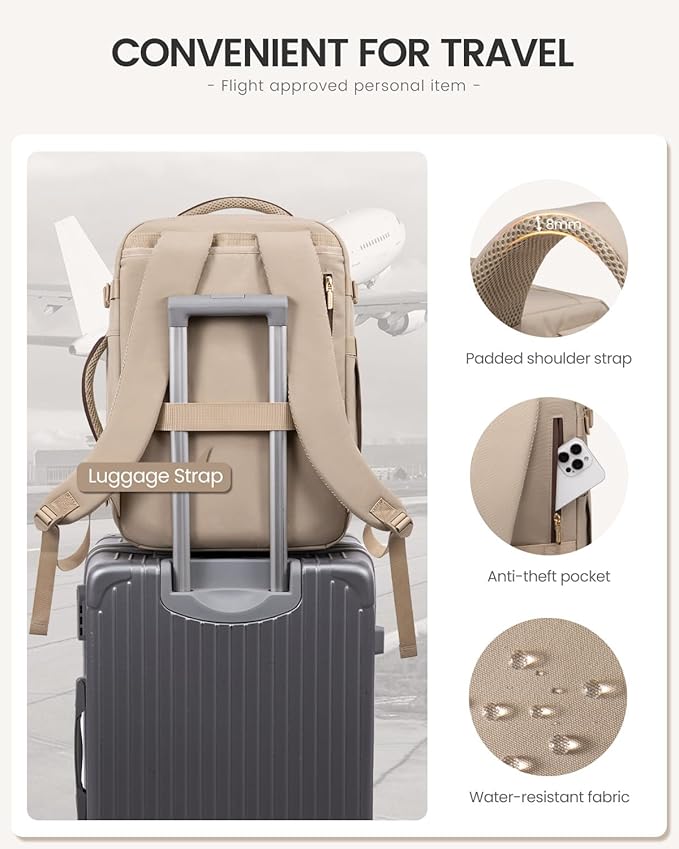 LOVEVOOK 40L Travel Backpack for Women Men, Large Carry on Backpack for Airplanes TSA Personal Item Travel Bag fits 15.6" Laptop, Waterproof Weekender Essentials Airline Approved with 2 Packing Cubes