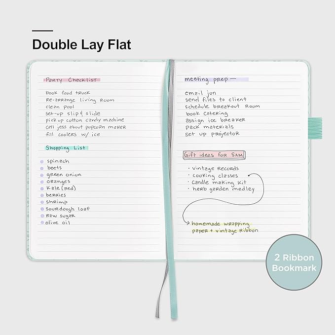 &And Per Se Lined Hardcover Notebook – A5 5.7"x8" College Ruled, 160 Pages, 100gsm Thick Paper – Aesthetic Journal for Women, Gift-Ready Planner, Everyday Writing Notebook (Light Blue)