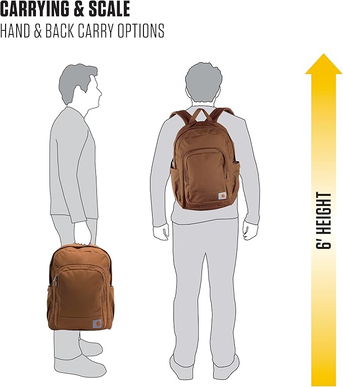Carhartt 25L Classic Laptop Backpack, Durable Water-Resistant Pack W/ 17" Laptop Sleeve and Multiple Organizational Compartments, Mossy Oak Bottomlands