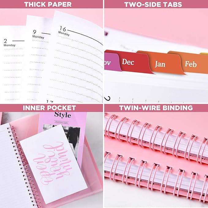 Planner 2026-2027 - 2026-2027 Planner Weekly and Monthly with Tabs, July 2026 - June 2027, 6.25" × 8.3", Strong Twin-Wire Binding