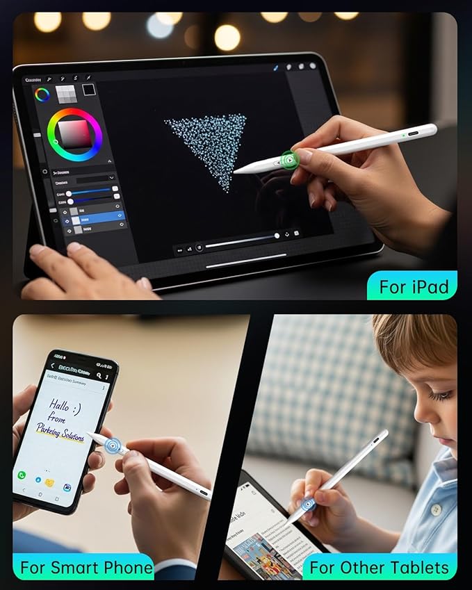 MEKO Universal Stylus Pen for Apple iPhone & Android & iPad, 2X Fast Charge Active Stylus Pencil for All Touch Screen, High Sensitivity Capacitive Stylus for Smartphone Apple Watch Tablet-White