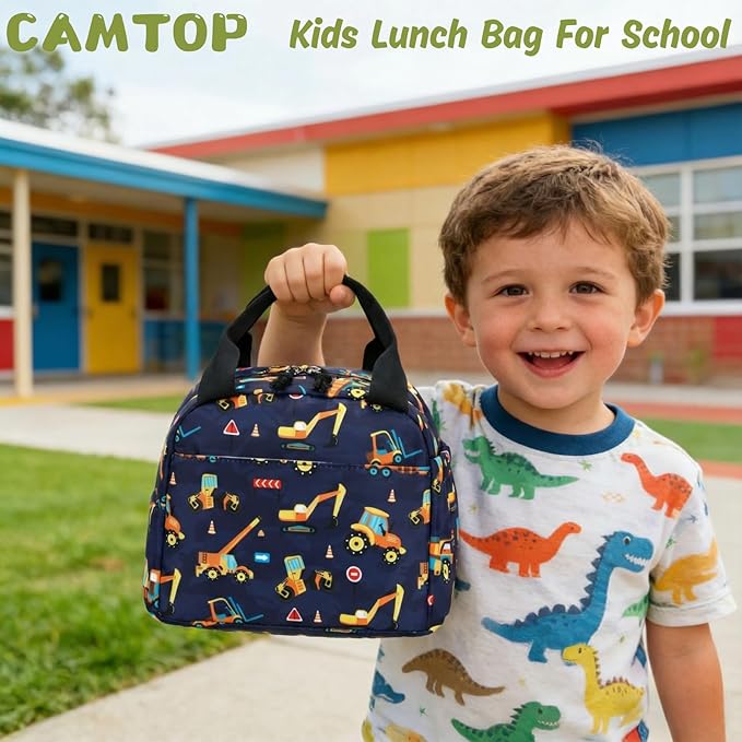 CAMTOP Boys Lunch Box Kids Insulated Lunch Bag Kids Cute Lunchbox for Boys Loncheras Para Niños