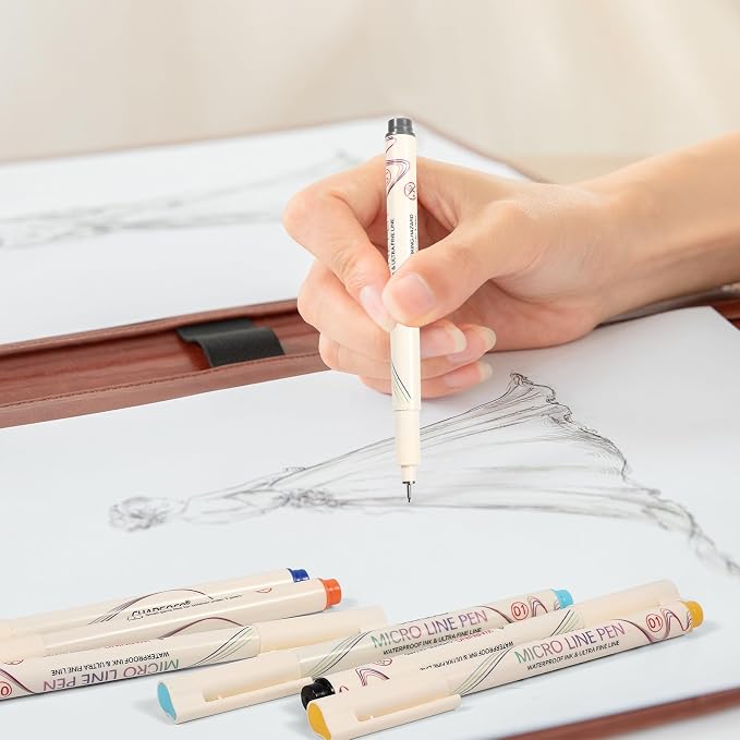 01 Micro Fine Point Pen Set - 12 Waterproof Archival Ink Colors, 0.25mm Fineliner Pens for Art Illustrations, Sketching, Anime, Manga, Technical Drawings & Scrapbooking-fan