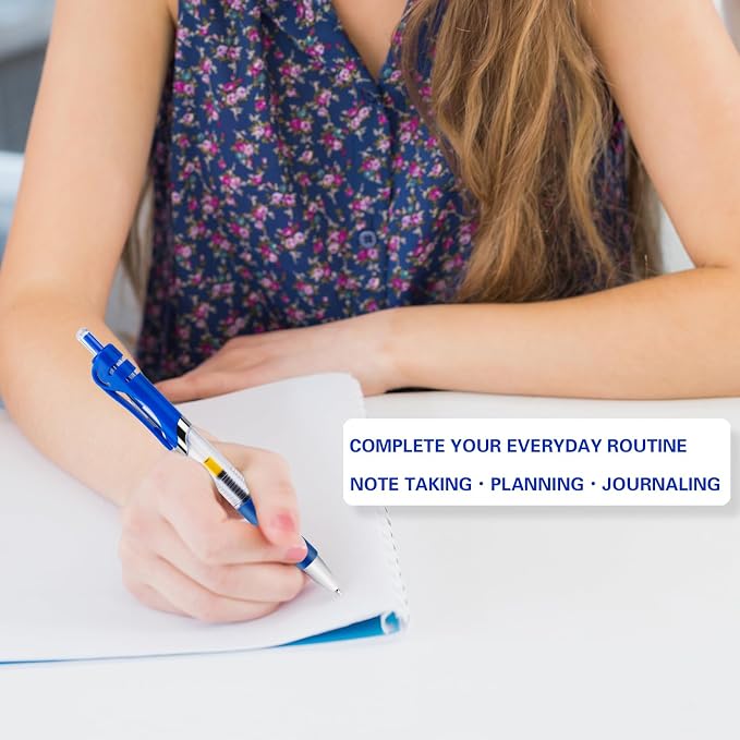 30 Pack Blue Retractable Gel Pens, 0.7mm Fine Point Quick Dry Ink Pens, No Smudge No Bleed Through, Comfort Grip Smooth Writing Pens for School Office Home Supplies