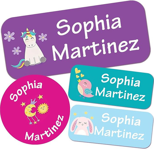 Waterproof Custom Name Stickers (135 Labels) - Personalized Daycare Labels for Clothing, Water Bottles, Lunch Boxes & School Supplies - Ideal for Camp & Daycare - No-Iron (Sweet Dreamss)
