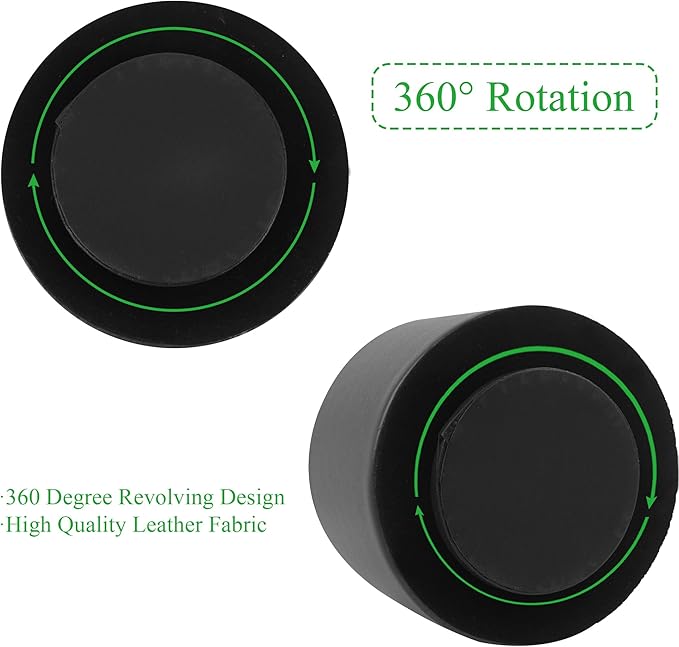 Round Leather Art Supply Organizer,Remote Control Holder,360 Degree Spinning,Multi-Functional Pencil Holder,4 Compartments Desktop Stationary Organizer(1-Sheep Black)