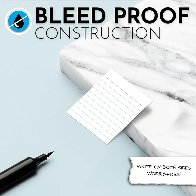 Home Advantage 2.5x3 Ruled Index Cards - Our 50 Pack of Lined Notecards Use Heavy Duty Cardstock to Make Them Bleed Proof – These Line Ruled Index Cards Make Perfect Flashcards & Note Cards