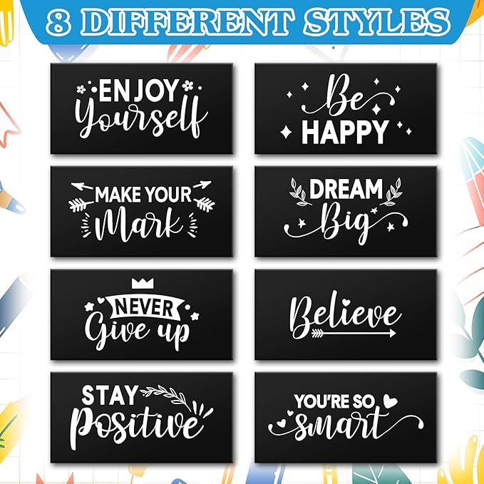Dunzoom 100 Pcs End of Year Inspirational Pencil Erasers Bulk for Kids Back to School Fun Motivational Eraser School Office Supplies for Students Classroom Office Teacher Artists(Classic)