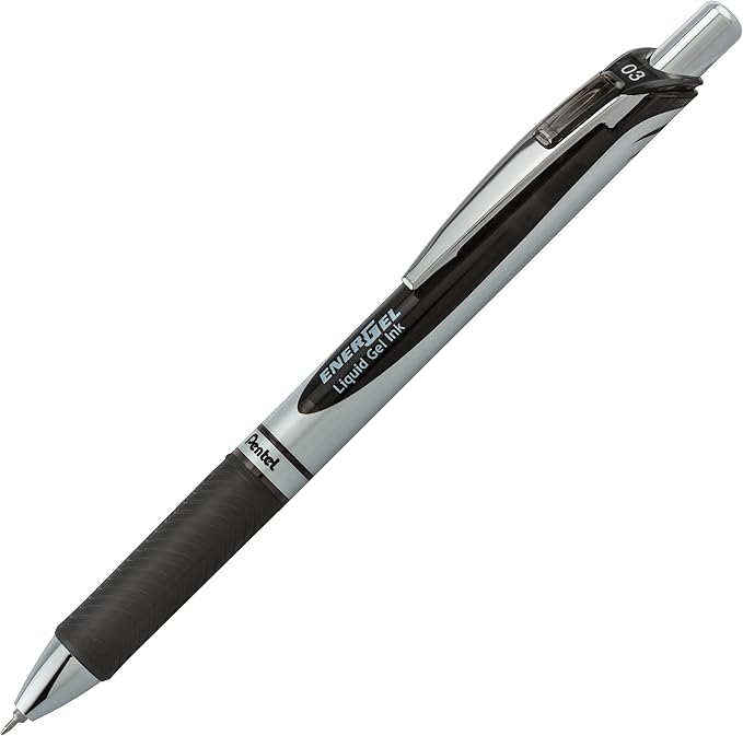 Pentel EnerGel RTX Retractable Liquid Gel Pen,(0.3mm),Extra Fine Line,Needle Tip,Black Ink,(BLN73BP3A),3 Count (Pack of 2)