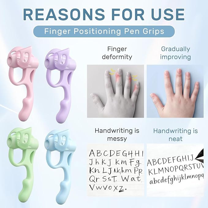 Pencil Grips for Kids Handwriting,8PCS Toddler Pencil Grip,Pen Grips Trainer,Writing Posture Correction Training AIDS for Beginners Preschooler Toddler Children Special Needs (8 Pcs)
