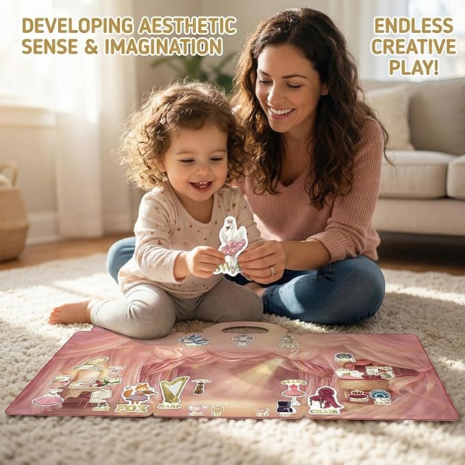4 Sets Reusable Sticker Books for Girls Ages 3-6, Jelly Sticker Book Toddler 2-4,Ballet Unicorn Mermaid Doll Waterproof Travel Activity Toys Kids 3 4 5 6