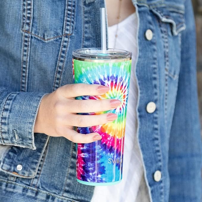 Swig Life 22oz Insulated Tumbler, Travel Coffee Tumbler with Lid, Cup Holder Friendly Travel Coffee Mug, Stainless Steel (Get Crackin)