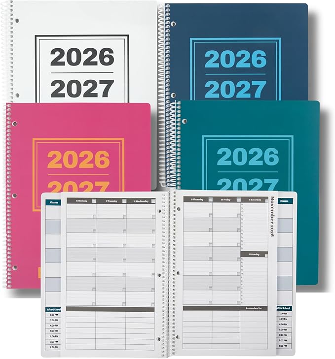 Order Out Of Chaos Academic Planner 2026-2027 Daily Weekly and Monthly Calendar, School Agenda Book, July 2026-June 2027 planner 8.5 x 11 Homework Organizer (Teal/Blue)