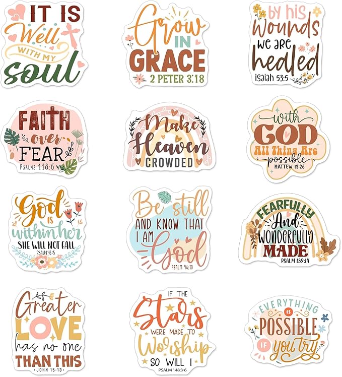 Wxiben Bible Verse Fridge Magnet - 12 Pcs Christian Inspirational Quotes Locker Magnets Motivational Refrigerator Magnetic Religious Scripture Magnetic Stickers for Home Office Kitchen Decor