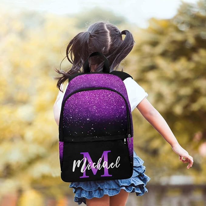 M YESCUSTOM Custom Girls Backpack, Personalized Kids Bookbag for Boys Girls Toddler Backpack with Lunch Box Girl Elementary School Bags for Kids Teen Travel Laptop Casual Daypacks