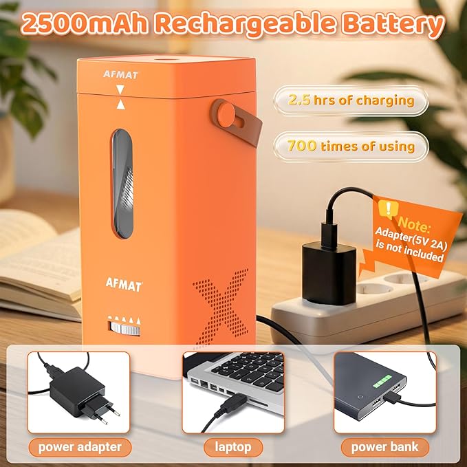 AFMAT Electric Pencil Sharpener, Fully Automatic Pencil Sharpener, Auto in & Out, Rechargeable Hands-Free Sharpeners for Jumbo & Colored Pencils (6.5-12mm), Portable for Home/Classroom/Office PSC6