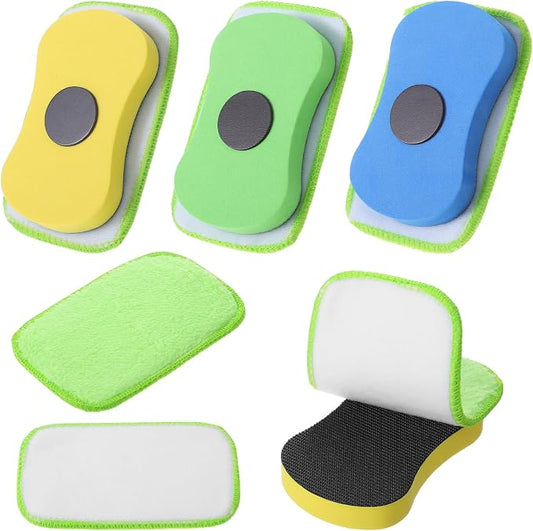 3Pcs Chalkboard Eraser, Washable Reusable Dustless Chalk Eraser