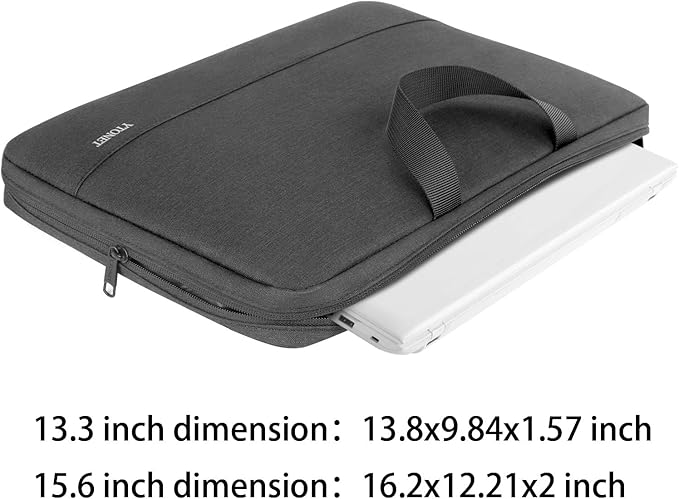Ytonet Laptop Sleeve Case 13 13.3 Inch, TSA Slim Laptop Cover with Handle, Water Resistant Business Carrying Case Compatible with MacBook Air MacBook Pro HP Dell Lenovo Notebooks, Black