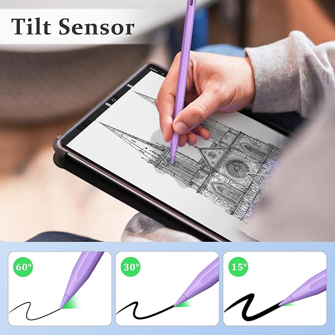 MEKO 8 Pack Replacement Tips for MEKO Fast Charging iPad Pencil ONLY-Purple
