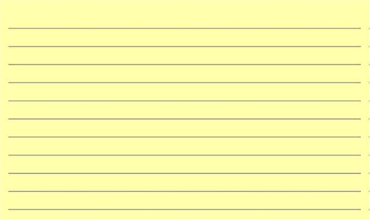 Colonial Cards: 150 Color Cardstock 3" x 5" Index Cards, Light Yellow, Lined Landscape Format