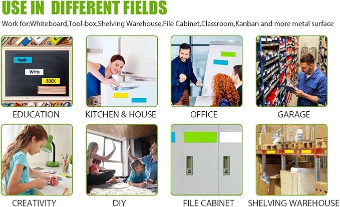 STTMGN Dry Erase Big Magnetic Labels (4.8x3.2,Pack of 20),Large Write On Magnets Name Plates Sticker,Waterproof/Reusable for Refrigerator&Lockers&Whiteboard&Cabinet(White)