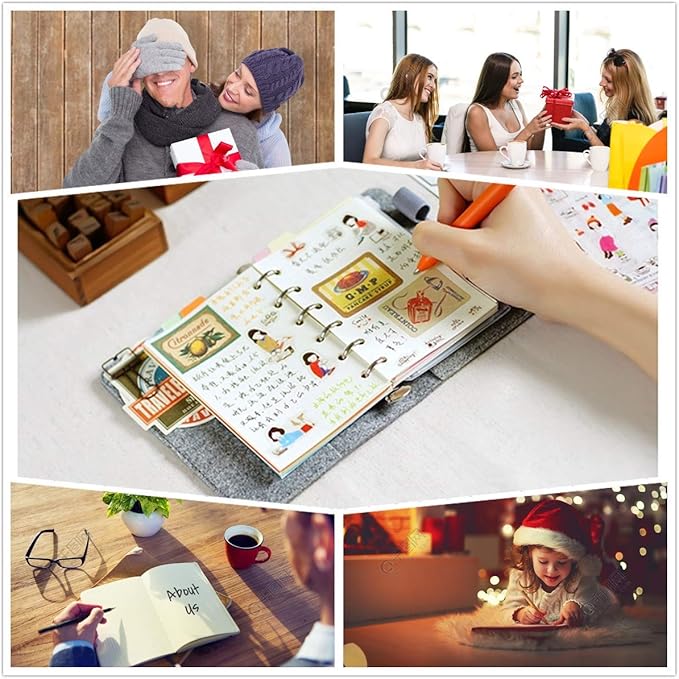 Harphia A6 Planner Refills Set 11 Packs Spiral Notebook Inserts for 6 Ring Binder, for Filofax/Personal Journal,45sheets/pack, total 495sheets (A6 3.74 x 6.77'',Full Set 11 pcs)