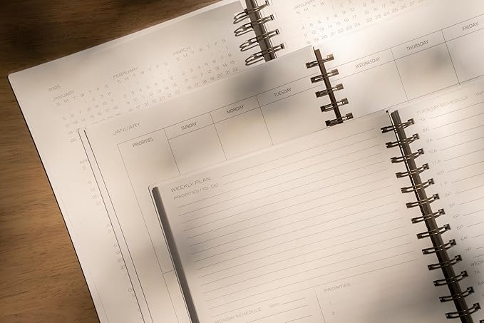 Anecdote Spiral Planner w/2026-2027 Calendar (8.5" x 10") | Start Anytime - 52 Weeks, Undated Planner Pages | To-Do List Organizer, Plan Your Success, Achieve Productivity Goals (Ink Blue)
