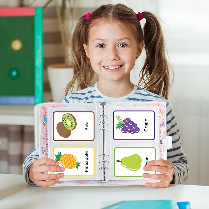 3x5 Index Card Holder Binder - Card Organizer for Note Cards, Flash Cards, and Recipe Cards, 50 Transparent Double-Sided Pages, Holds Up to 200 Cards, Indexcard Notecard Storage Solution