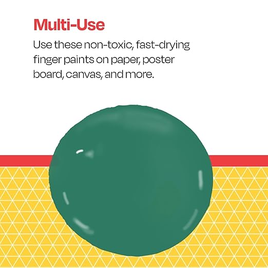 School Smart Washable Finger Paint, Green, 1 Quart Bottle