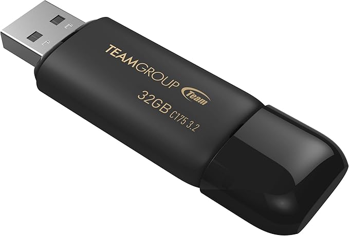 TEAMGROUP C175 32GB 5 Pack USB 3.2 Gen 1 (USB 3.1/3.0) Flash Thumb Drive, External Data Storage Memory Stick Compatible with Computer/Laptop Matte Black TC175332GB21