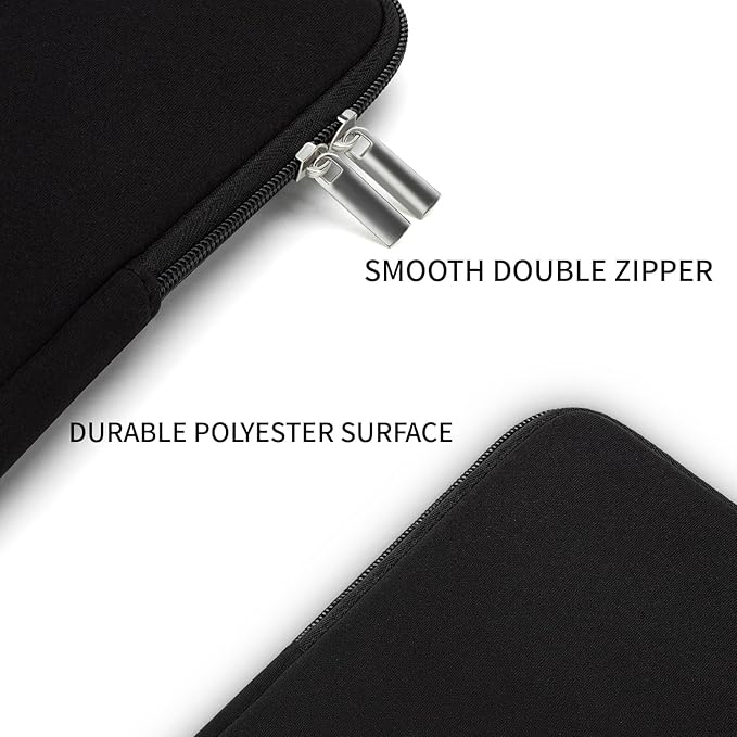 RAINYEAR Laptop Sleeve Case Compatible with 13.3 Inch Notebook Computer Tablet Chromebook 14" MacBook Pro/Max M1 M2 M3 M4 M5 Soft Cover Protective Case Zipper Carrying Bag (Black)
