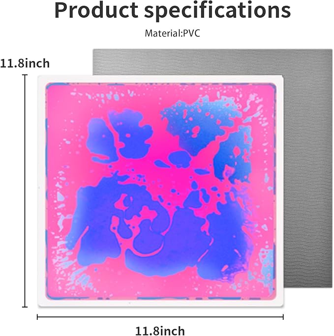 Liquid Sensory Floor Tiles for Kids: 12x12 Inch Active Play Mats for Kids Non-Toxic Leakproof -6 PCS Non-Slip Color-Changing Pads Stress Relief & Motor Skills Toys