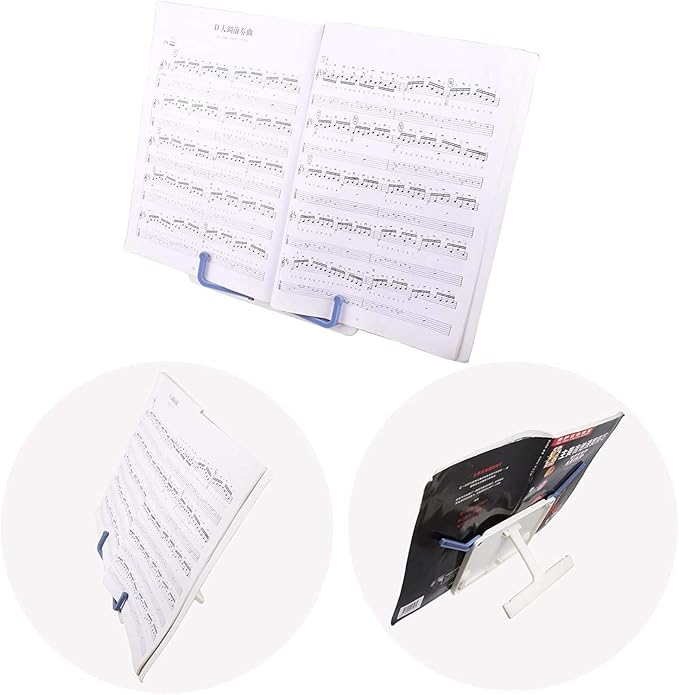 Mr.Power Folding Tabletop Sheet Music Stand, Adjustable Reading Bookrest Holder for Desktop, Laptops, Music Book, Cookbook, Textbook, Document