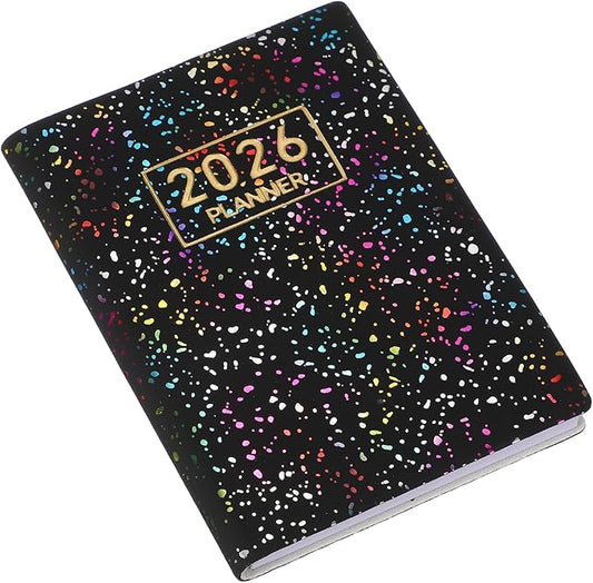 PATIKIL 2026 Daily Planner Notebook, 4.2 x 3.1" 64 Sheets Undated to Do List Daily Weekly Monthly Goals Pocket Notebook for Office Home Study Work Weeding Time Management, Colorful Black